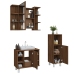 Set de muebles de baño 3 pzas madera contrachapada roble marrón