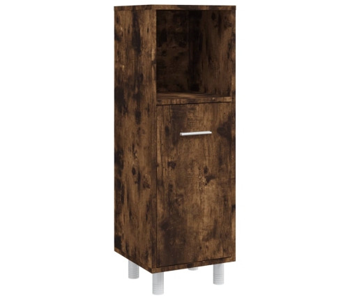 Set de muebles de baño 4 piezas madera contrachapada roble humo