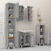 Set de armario de baño 4 pzas madera contrachapada gris sonoma