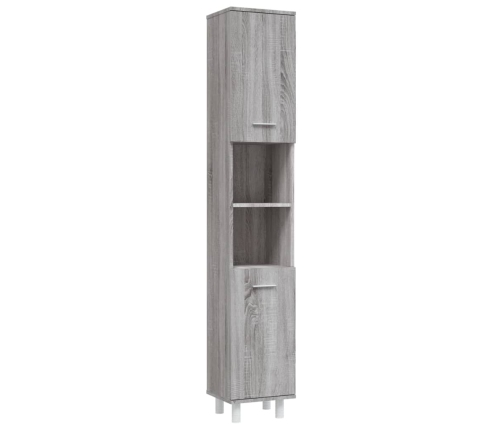 Set de armario de baño 4 pzas madera contrachapada gris sonoma