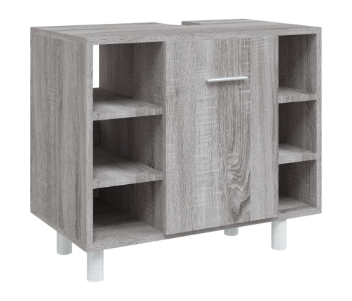 Set de armario de baño 4 pzas madera contrachapada gris sonoma