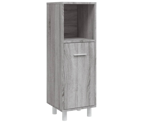 Set de armario de baño 4 pzas madera contrachapada gris sonoma