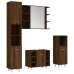 Set de muebles de baño 4 pzas madera contrachapada marrón roble