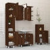 Set de muebles de baño 4 pzas madera contrachapada marrón roble