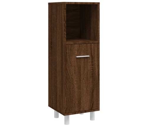 Set de muebles de baño 4 pzas madera contrachapada marrón roble