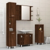 Set de muebles de baño 4 pzas madera contrachapada marrón roble