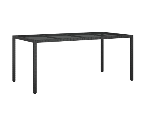 Set de comedor de jardín 7 pzas y cojines ratán sintético negro