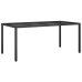 Set de comedor de jardín 7 pzas y cojines ratán sintético negro