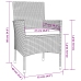 Set de comedor de jardín 7 pzas y cojines ratán sintético negro