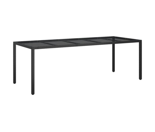 Set de comedor de jardín 9 pzas y cojines ratán sintético negro