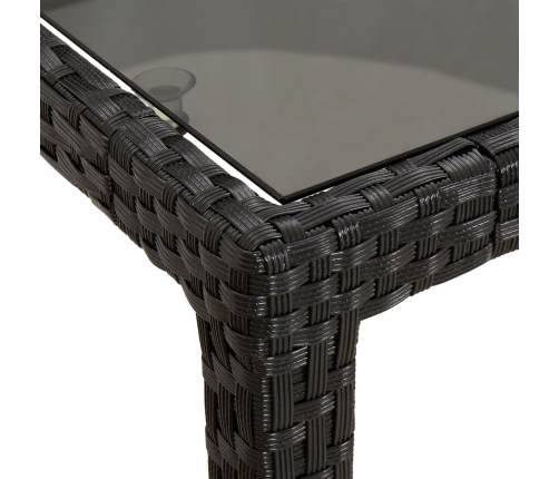 Set de comedor de jardín 9 pzas y cojines ratán sintético negro