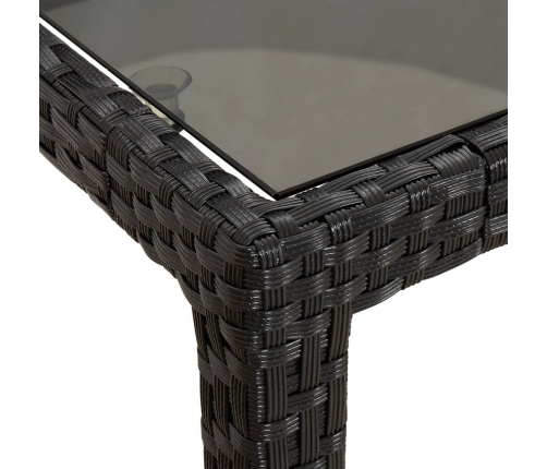 Set de comedor jardín 11 pzas con cojines ratán sintético negro