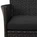 Set de comedor de jardín 7 pzas y cojines ratán sintético negro