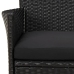 Set de comedor de jardín 9 pzas y cojines ratán sintético negro