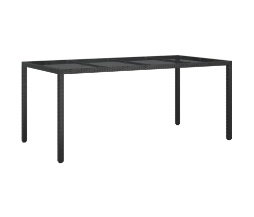 Set de comedor de jardín 9 pzas y cojines ratán sintético negro
