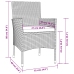 Set de comedor de jardín 9 pzas y cojines ratán sintético negro