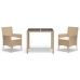 Set comedor de jardín 3 pzas con cojines ratán sintético beige