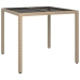 Set comedor de jardín 3 pzas con cojines ratán sintético beige