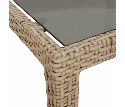 Set comedor de jardín 3 pzas con cojines ratán sintético beige