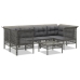 Set de muebles de jardín 7 pzas y cojines ratán sintético gris