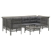 Set de muebles de jardín 7 pzas y cojines ratán sintético gris