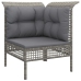 Set de muebles de jardín 5 pzas y cojines ratán sintético gris