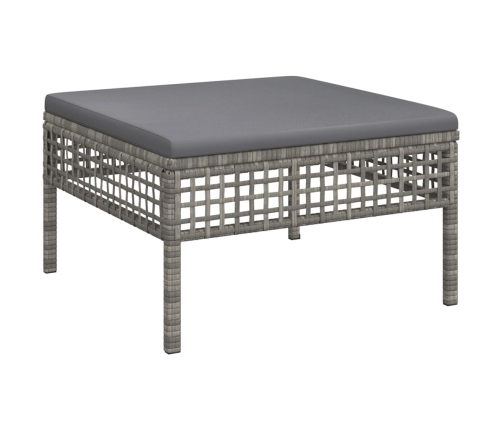 Set de muebles de jardín 5 pzas y cojines ratán sintético gris