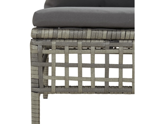 Set de muebles de jardín 5 pzas y cojines ratán sintético gris