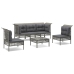Set de muebles de jardín 6 pzas y cojines ratán sintético gris