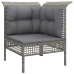 Set de muebles de jardín 6 pzas y cojines ratán sintético gris