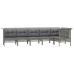 Set de muebles de jardín 6 pzas y cojines ratán sintético gris