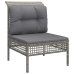 Set de muebles de jardín 6 pzas y cojines ratán sintético gris