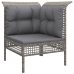 Set de muebles de jardín 6 pzas y cojines ratán sintético gris