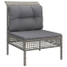 Set de muebles de jardín 6 pzas y cojines ratán sintético gris
