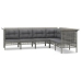 Set de muebles de jardín 6 pzas y cojines ratán sintético gris