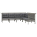 Set de muebles de jardín 6 pzas y cojines ratán sintético gris