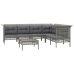 Set de muebles de jardín 7 pzas y cojines ratán sintético gris