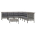 Set de muebles de jardín 8 pzas y cojines ratán sintético gris