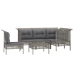 Set de muebles de jardín 6 pzas y cojines ratán sintético gris