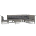 Set de muebles de jardín 8 pzas y cojines ratán sintético gris