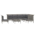 Set de muebles de jardín 8 pzas y cojines ratán sintético gris