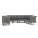 Set de muebles de jardín 9 pzas y cojines ratán sintético gris