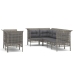 Set de muebles de jardín 7 pzas y cojines ratán sintético gris