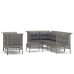 Set de muebles de jardín 8 pzas y cojines ratán sintético gris