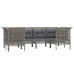 Set de muebles de jardín 6 pzas y cojines ratán sintético gris