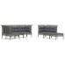 Set de muebles de jardín 10 pzas y cojines ratán sintético gris