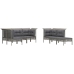 Set de muebles de jardín 10 pzas y cojines ratán sintético gris