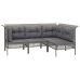 Set de muebles de jardín 10 pzas y cojines ratán sintético gris