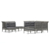 Set de muebles de jardín 11 pzas y cojines ratán sintético gris