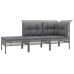 Set de muebles de jardín 11 pzas y cojines ratán sintético gris
